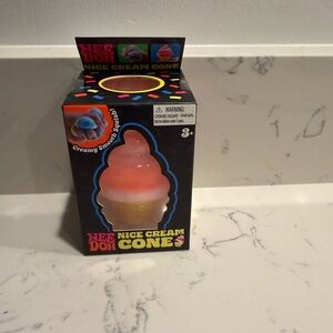 Nee Doh Nice Cream Cone Orange Squishy Sensory Toy